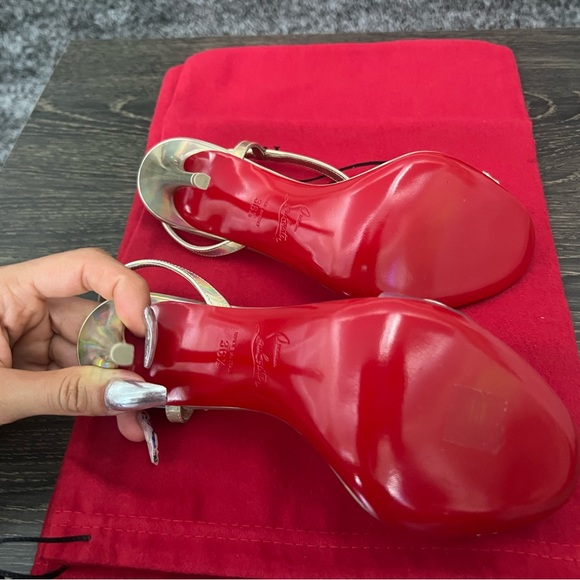 Christian Louboutin Metallic Rosalie Heels - Picture 6 of 10